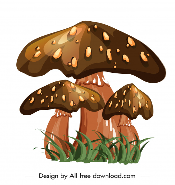 poisonous mushroom icon shiny brown design