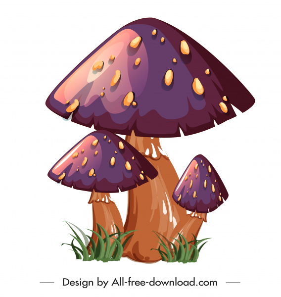 poisonous mushroom icon shiny colored classical design