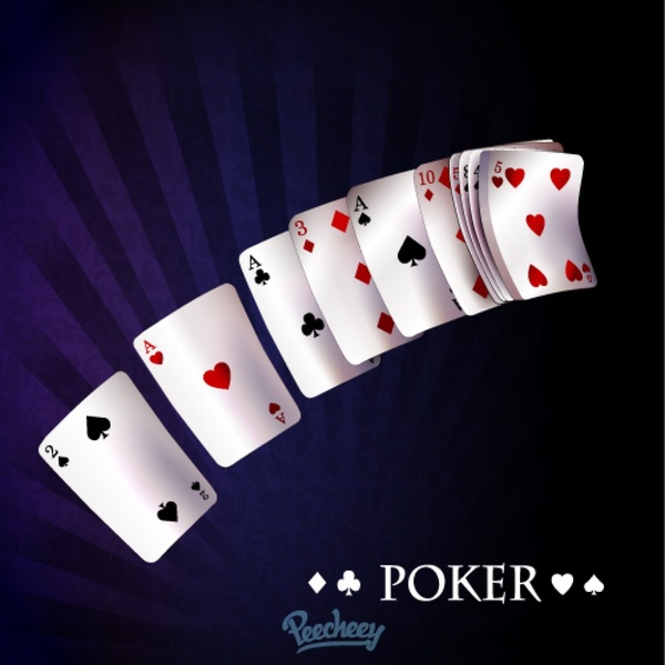poker cards flying through the air illustration