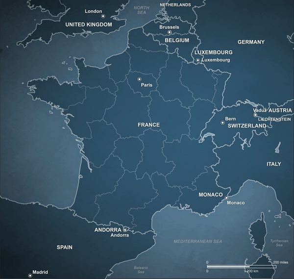 political vector map of france scifi look