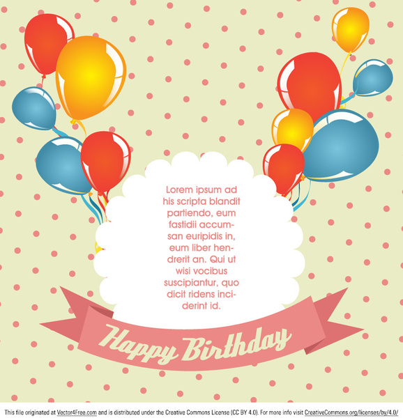 polka dot birthday card vector
