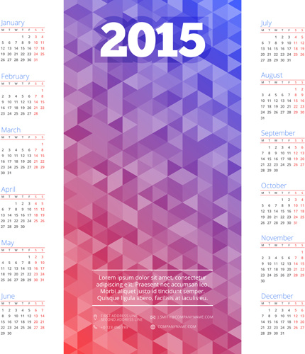 Polygonal Background And15 Calendar Vector Vectors Graphic Art Designs