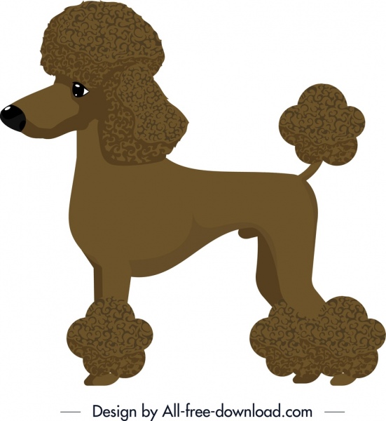 poodle dog icon brown design cartoon character