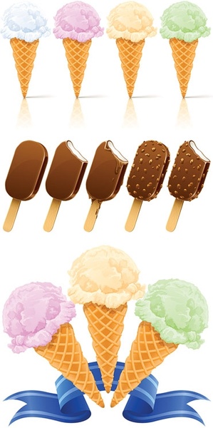 popsicles and cones vector