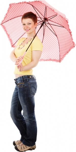 posing with umbrella