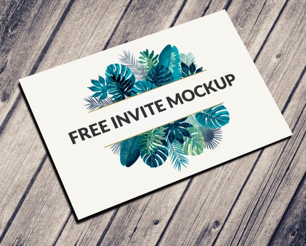 postcard invitation mockup psd