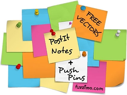 notes stickers icons design various colored sheets arrangement