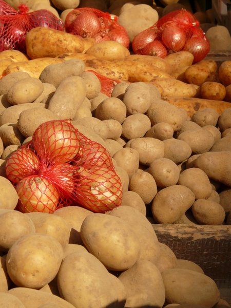 potatoes onion vegetables