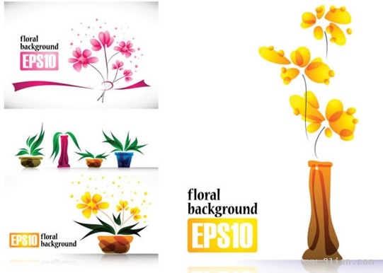 nature background templates flowers icons modern bright design