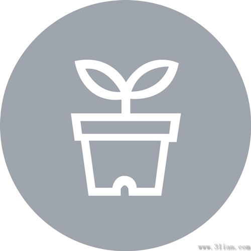 potted small icon gray background vector