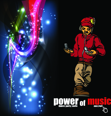 power of music flyer vector template 