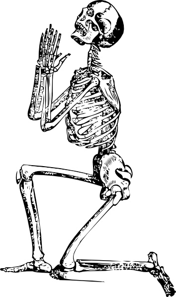 Praying Skeleton clip art