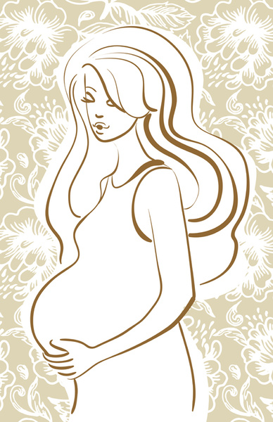 pregnant woman design elements vector set