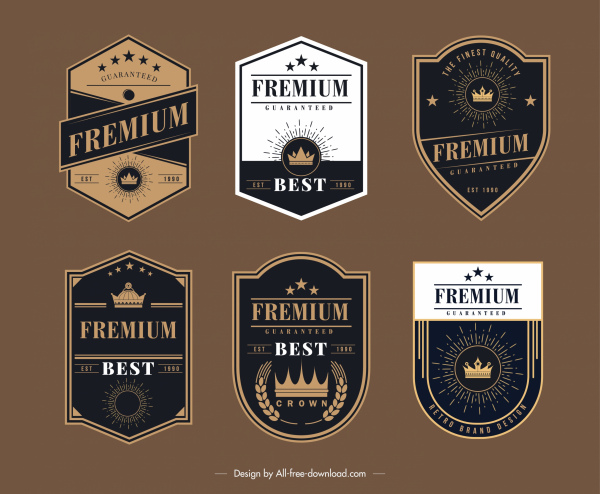 premium badge templates elegant crown star decor 