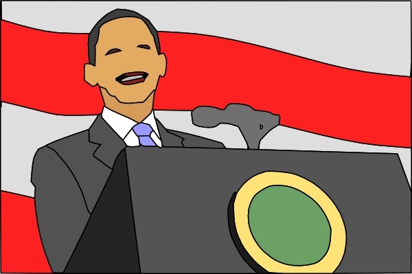 President Giving Speech clip art