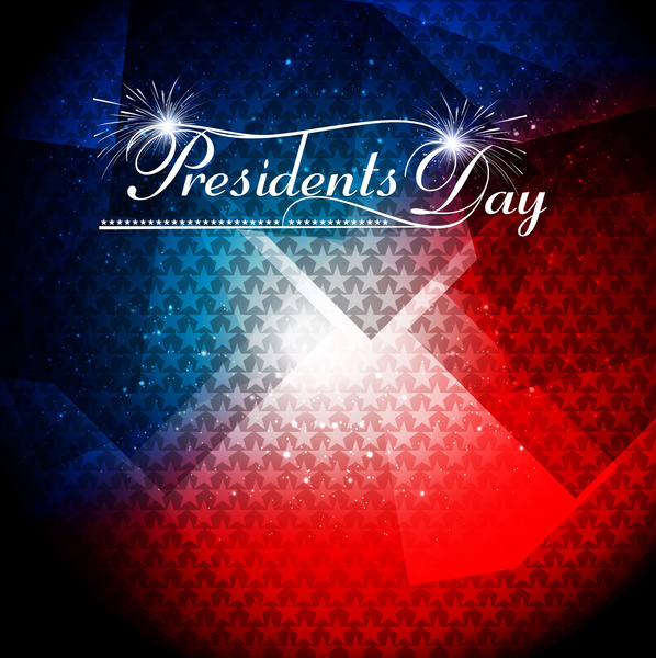 presidents day american independence day stars in american flag background vector