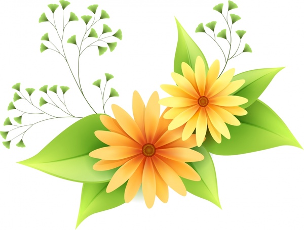 Flowers background modern bright colorful decor Vectors graphic art ...