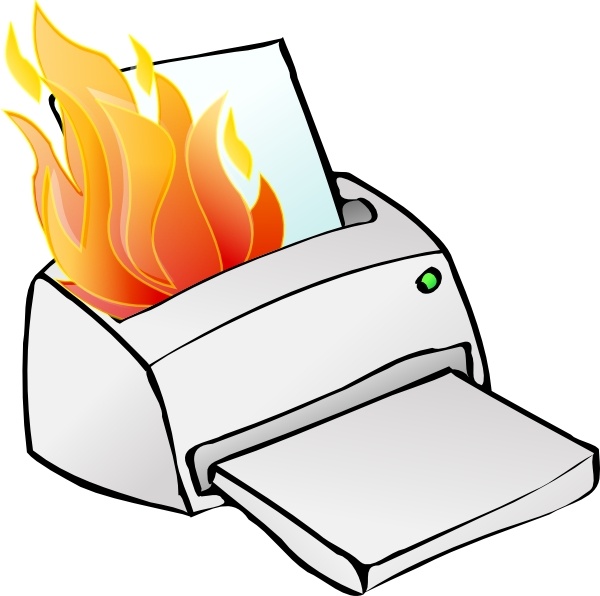 Printer Burning clip art