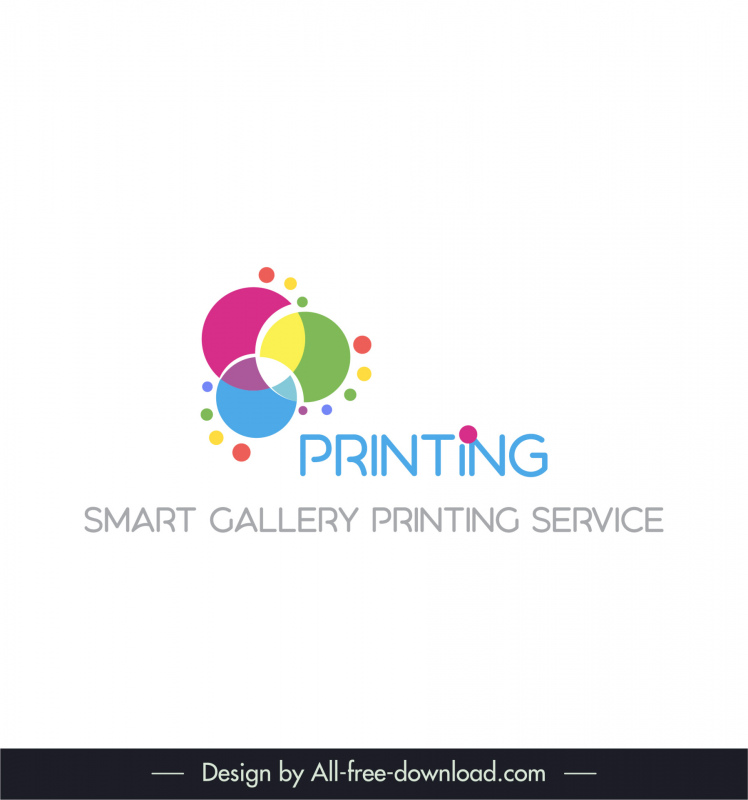 printing service logotype colorful dots rounds shapes outline