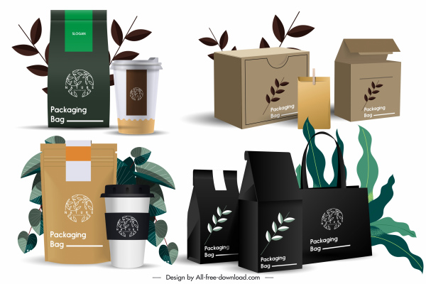 product packing icons luxury modern 3d sketch