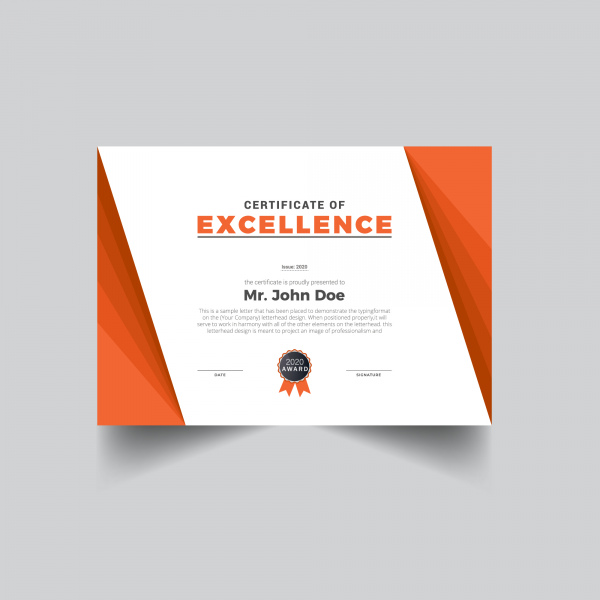 professional certificate template 