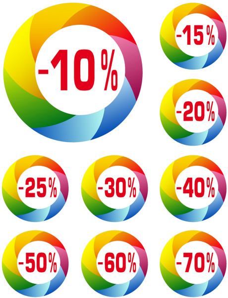 promo colored labels design vector