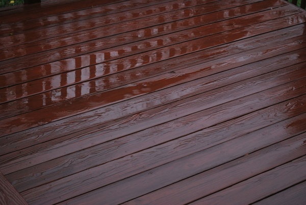 puddles on the deck