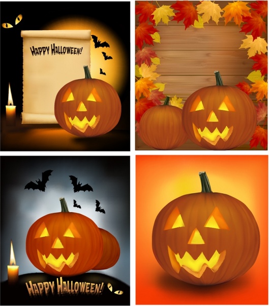 halloween background templates frightening elements sketch