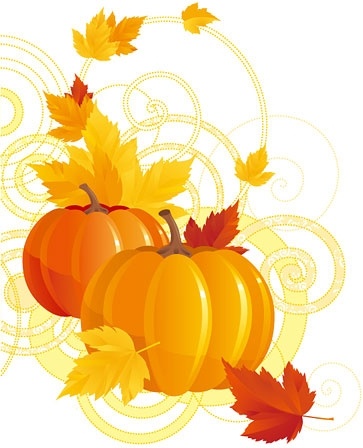 pumpkin maple leaf vector