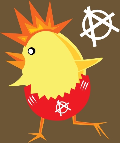 Punk Rock Chicken For Easter clip art