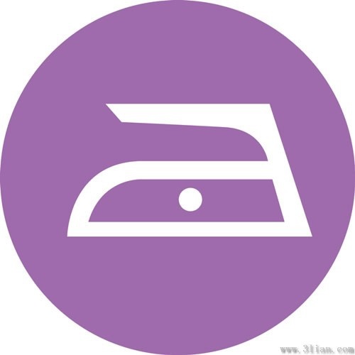 purple background electric iron icon vector