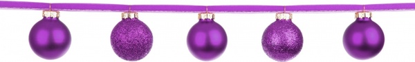 purple baubles on a ribbon