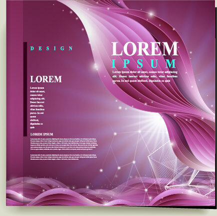 purple corporate brochure cover vectors