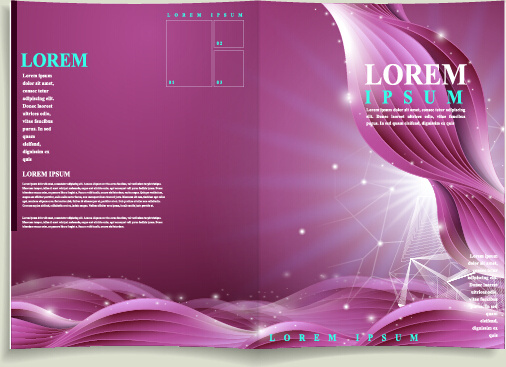 purple corporate brochure cover vectors