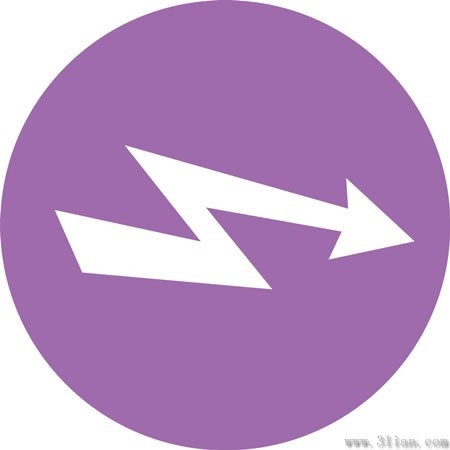 purple curve arrow icon vector