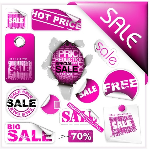 purple discount sales vector