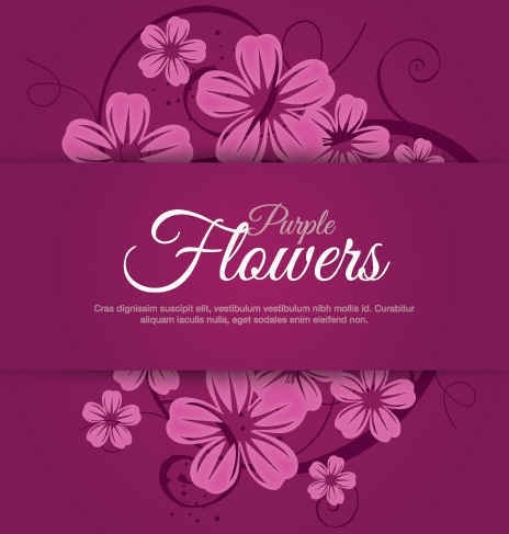 Purple Flowers Vector Graphic