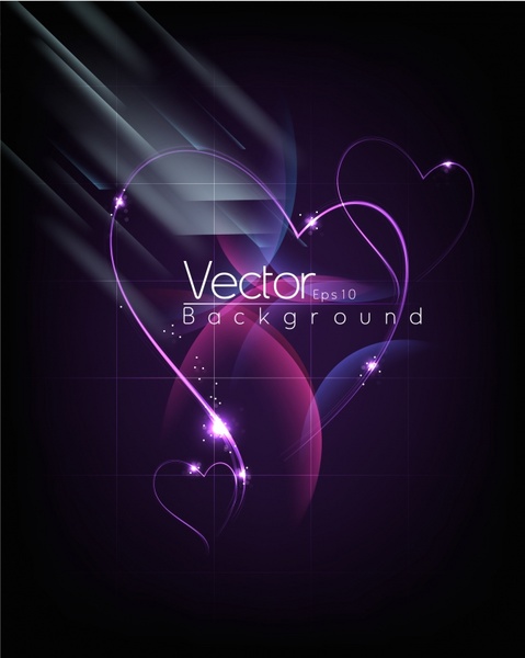 purple heart shaped halo background vector