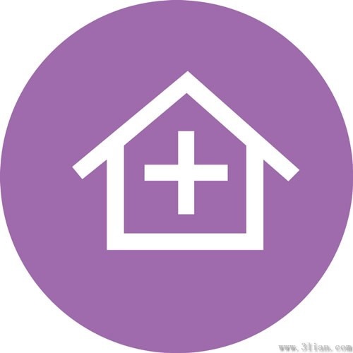 purple house icon vector