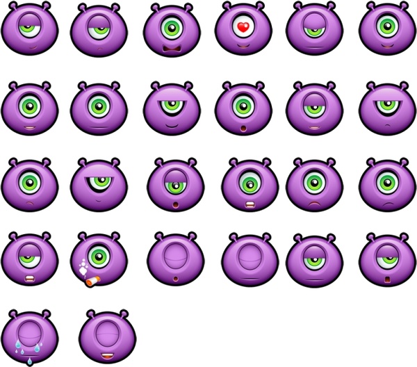 Purple Monsters icons icons pack