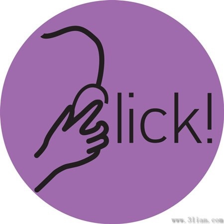 purple mouse click on the icon vector