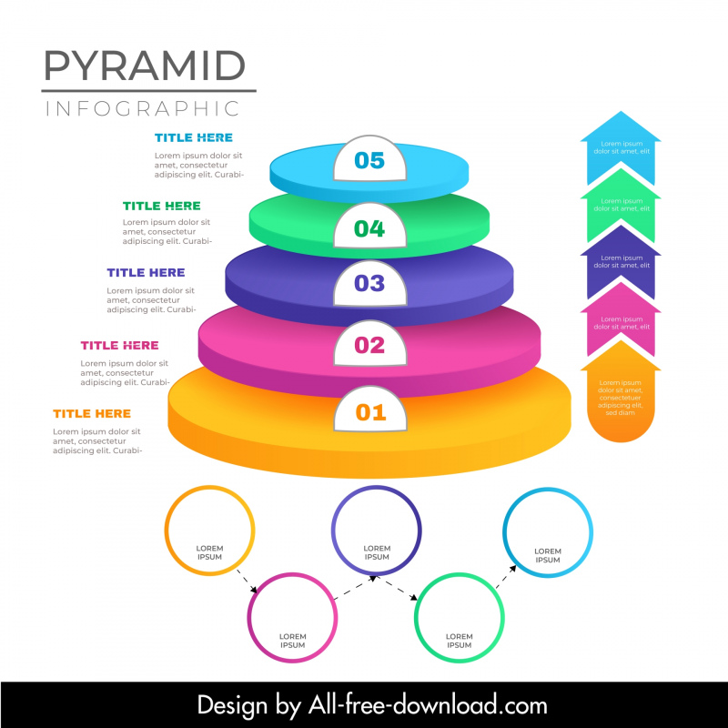 pyramid chart infographic template elegant circle layers 3d