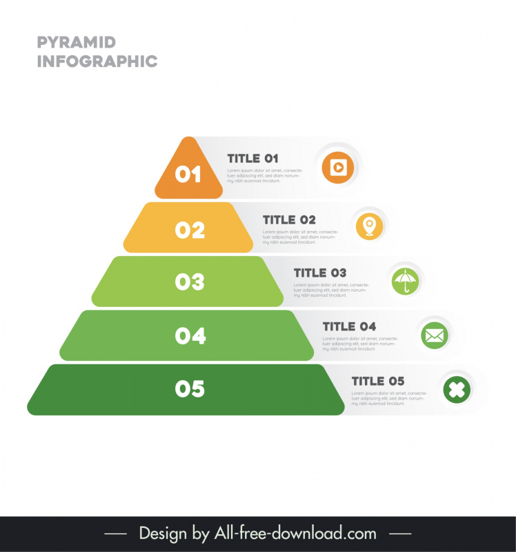 pyramid infographic template elegant flat geometric layout
