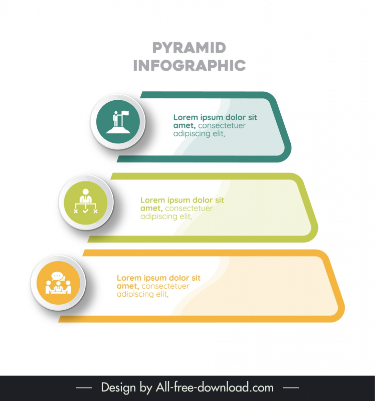 pyramid infographic template elegant flat geometry 