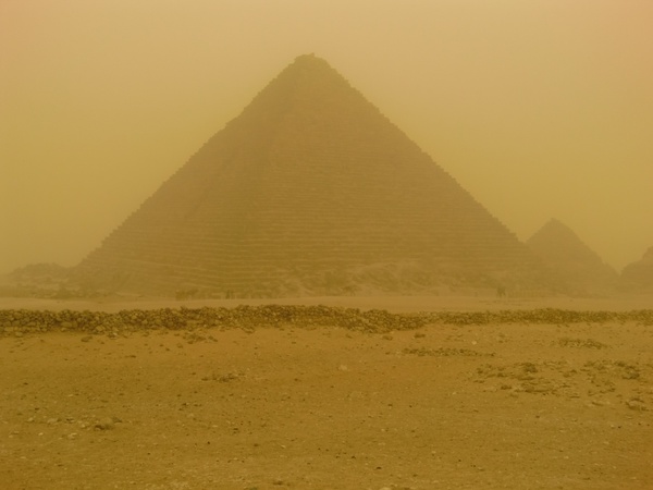 pyramids egypt sandstorm