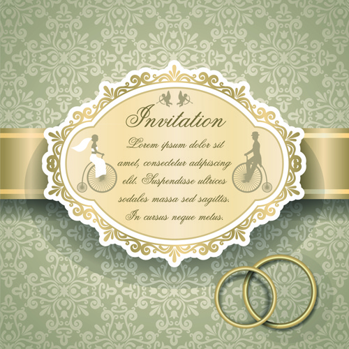 qrnate floral pattern wedding invitations vector