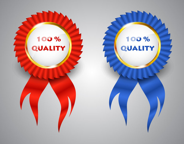 quality assurance round label sets with ribbon