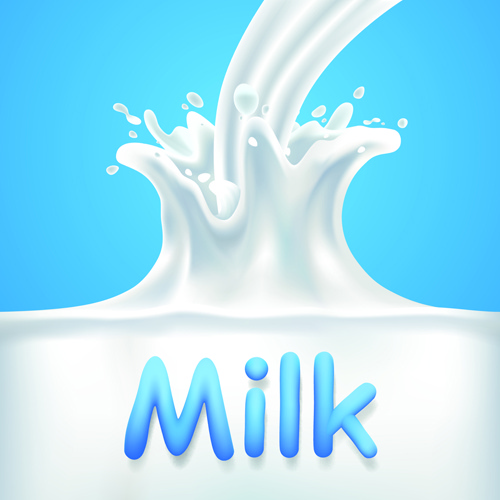 quality milk advertising poster splashes style vector