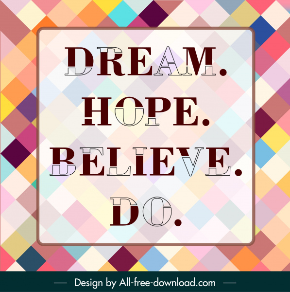 quotation poster template colorful squares backdrop contrasted texts