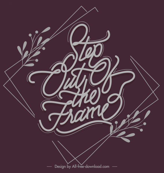 quote banner dark retro design calligraphic decor